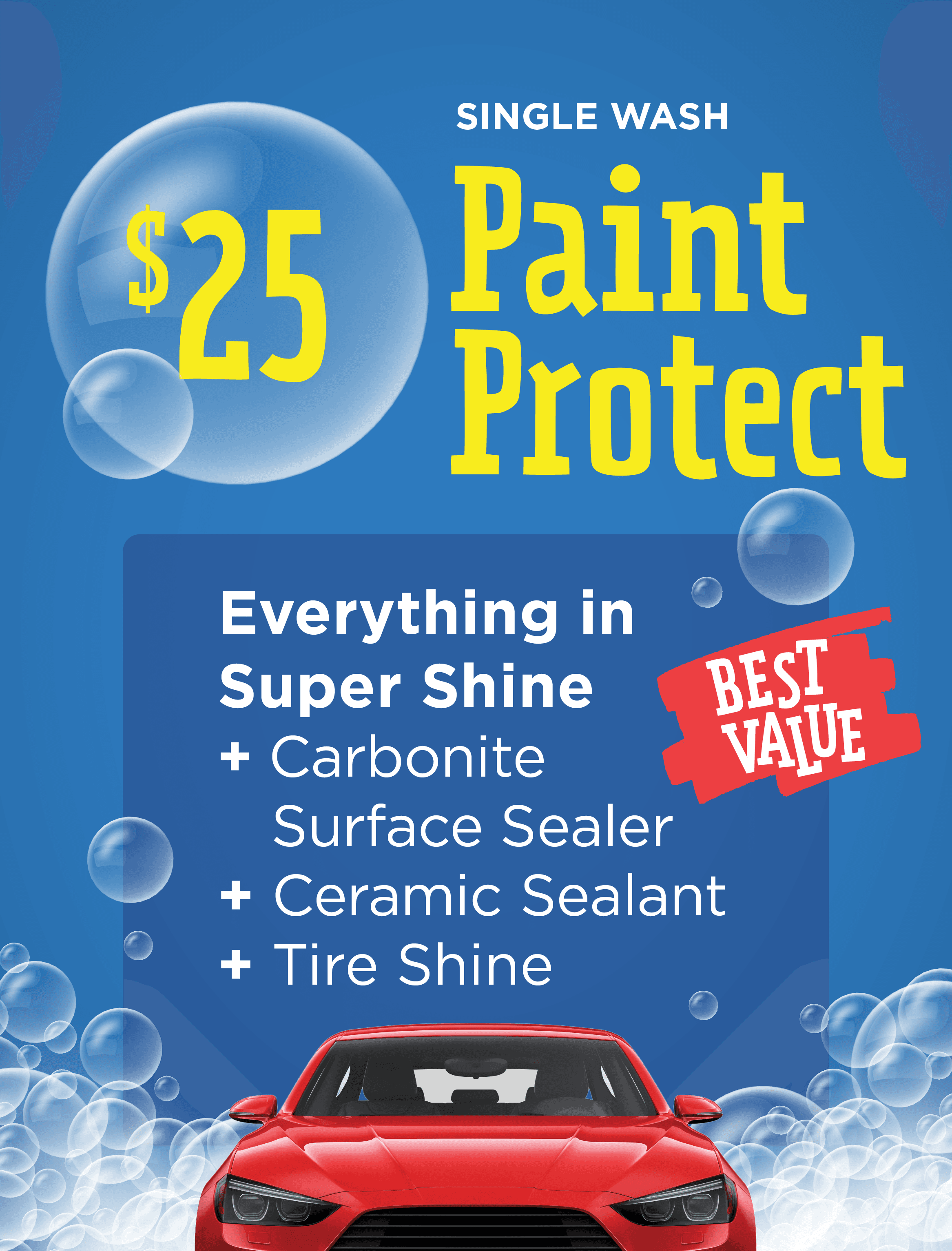 Paint Protect single wash – $25